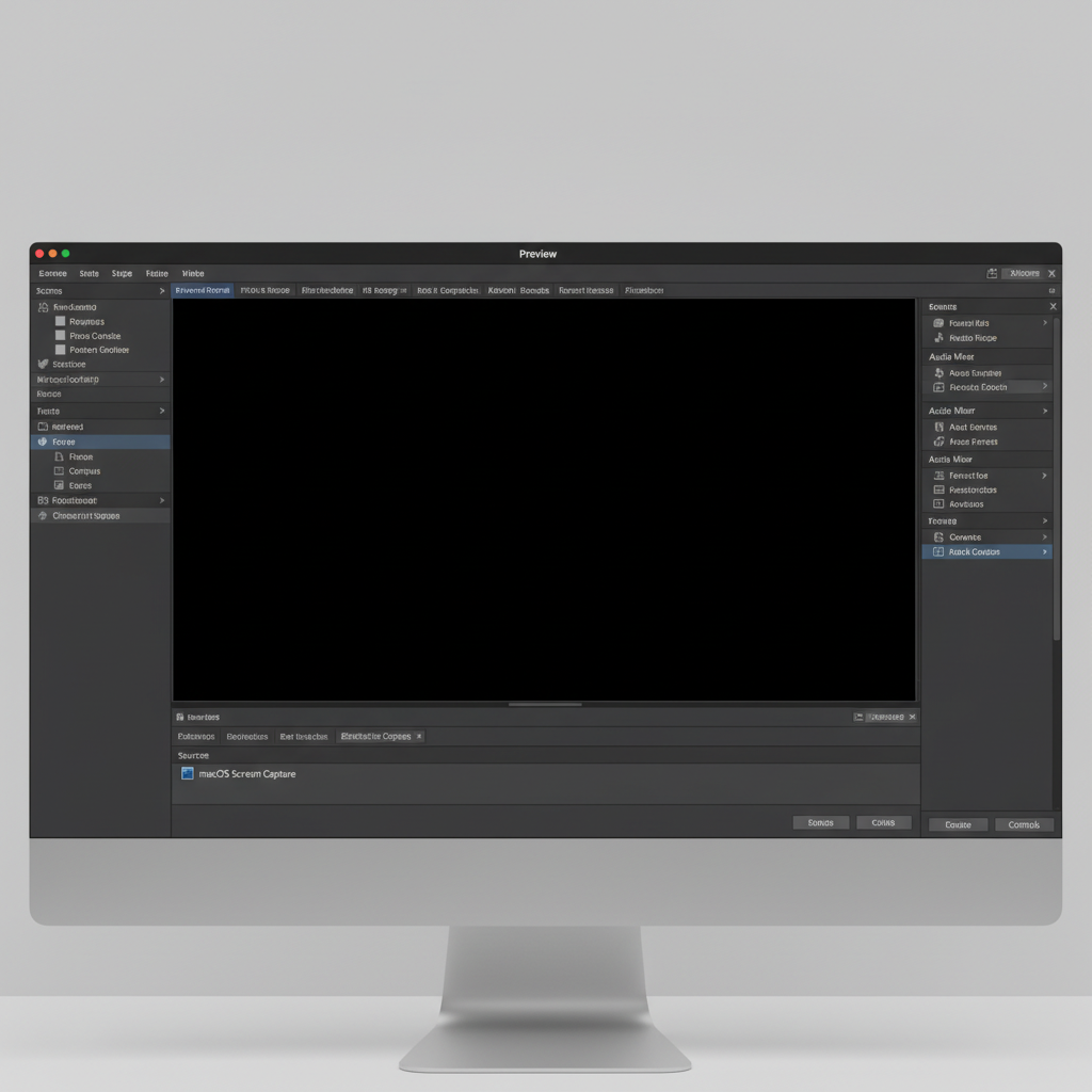 Mac OBS 검은 화면 문제 스크린샷