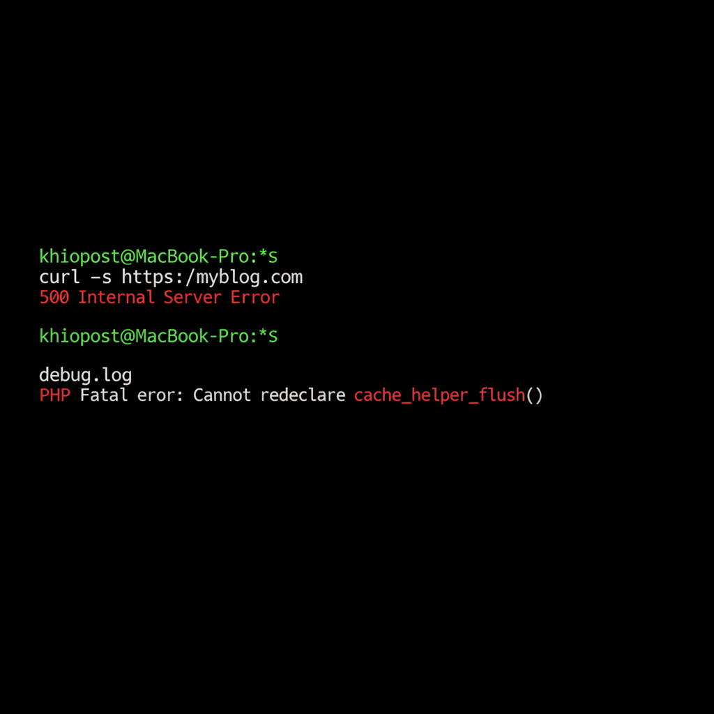 WordPress 플러그인 충돌 디버그 로그 터미널