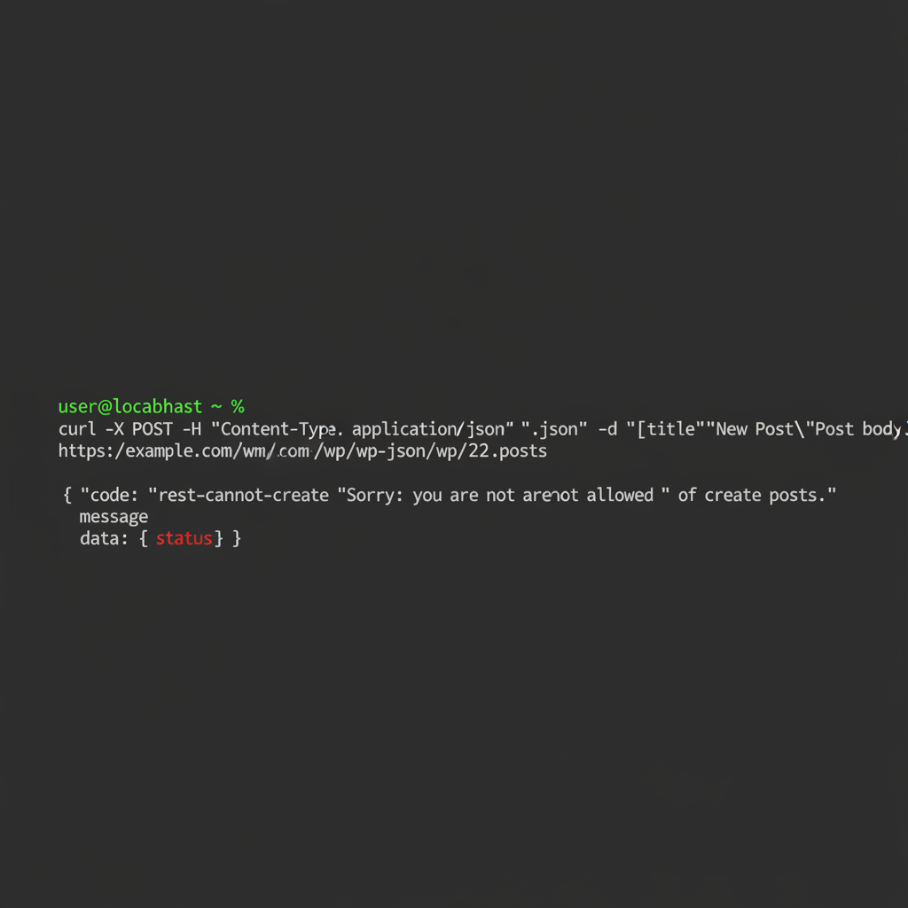 WordPress REST API 401 에러 터미널 응답